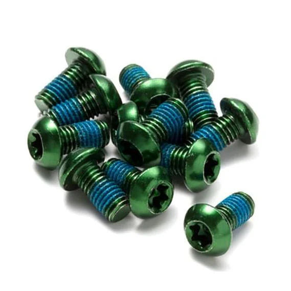 REVERSE COMPONENTS Scheibenschrauben 12er Set Grün eloxiert