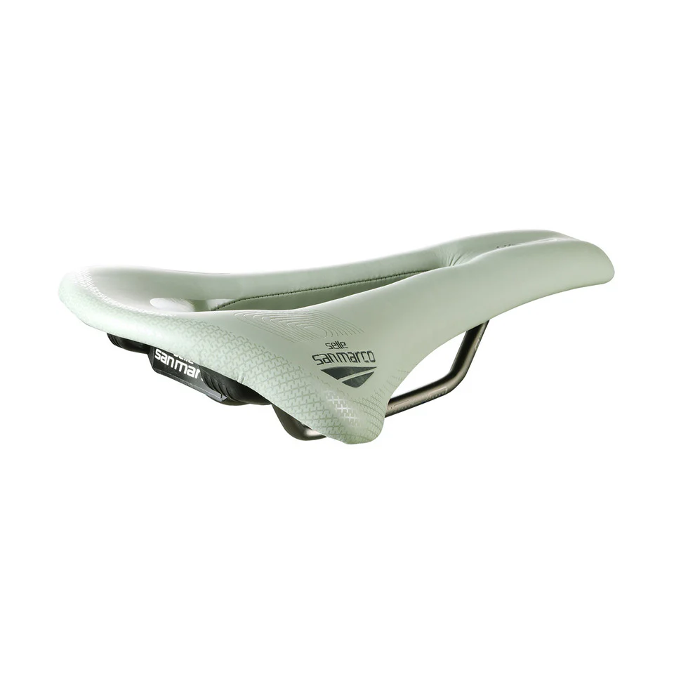 Sattel SAN MARCO ALLROAD SUPERCONFORT OPEN-FIT RACING L3 Breite 146mm Stahlschienen Xsilite Salbeigrün
