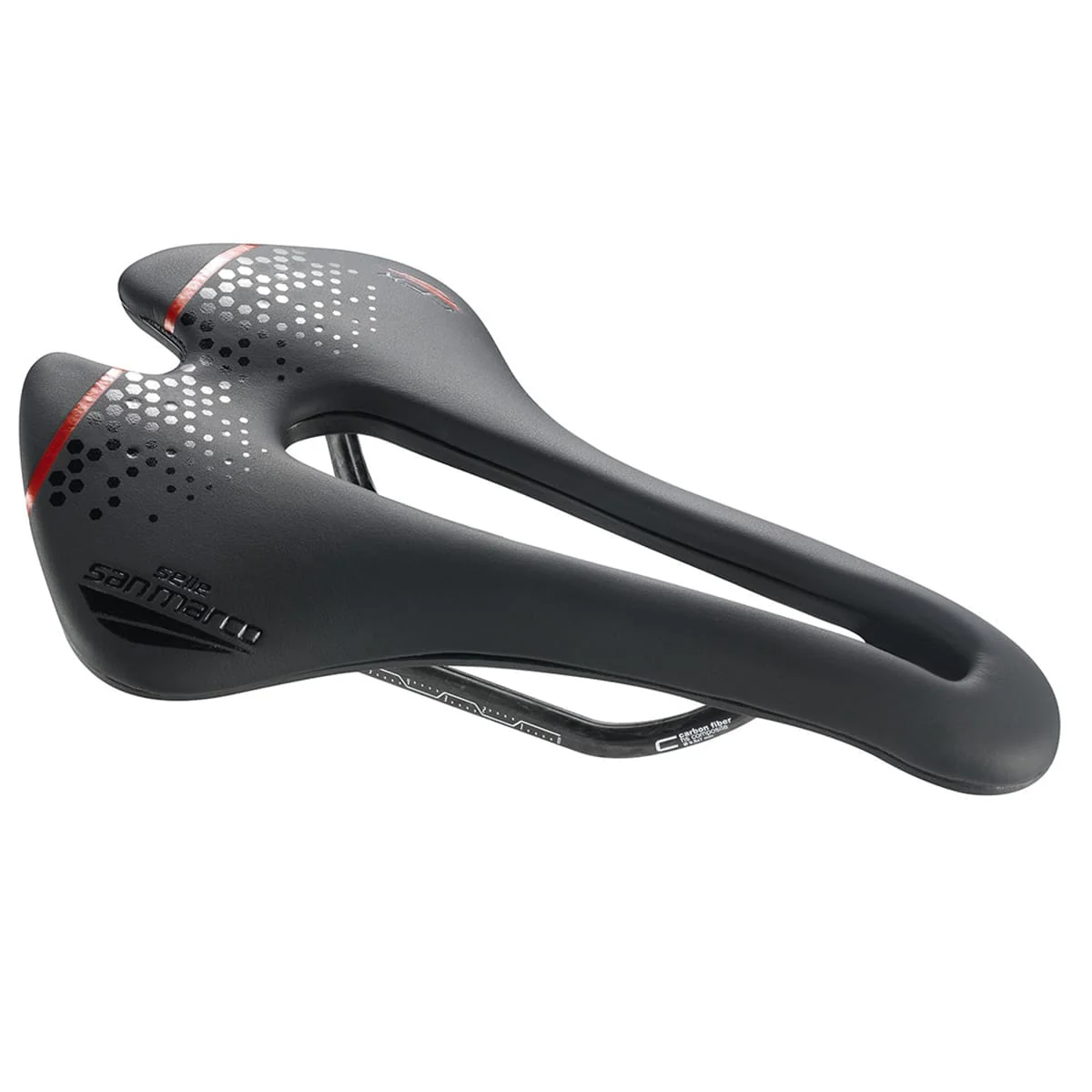Sattel SAN MARCO ASPIDE SHORT OPEN-FIT CARBON FX WIDE Rails Carbon
