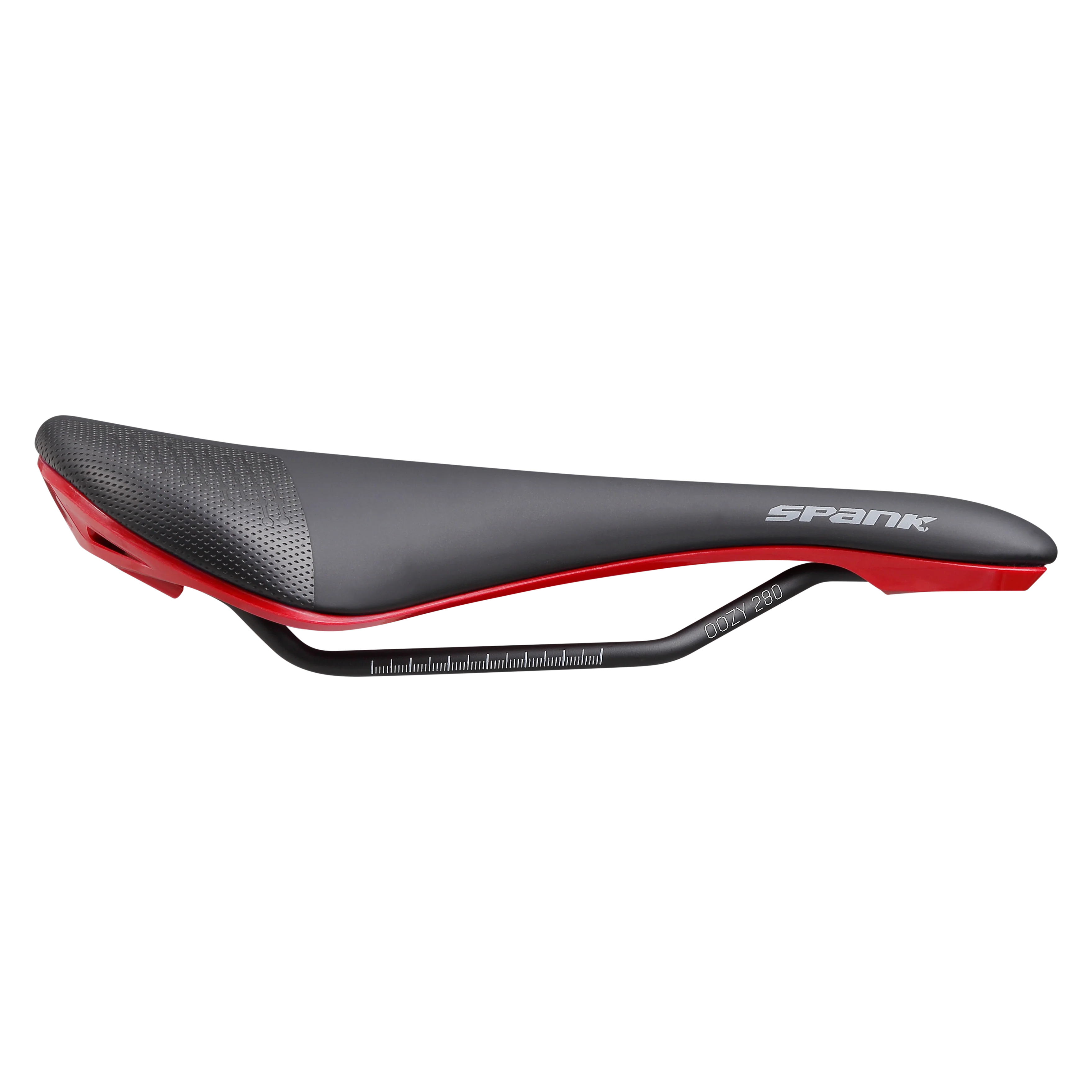 Sattel SPANK OOZY 280 144mm Schienen CrMo Rot