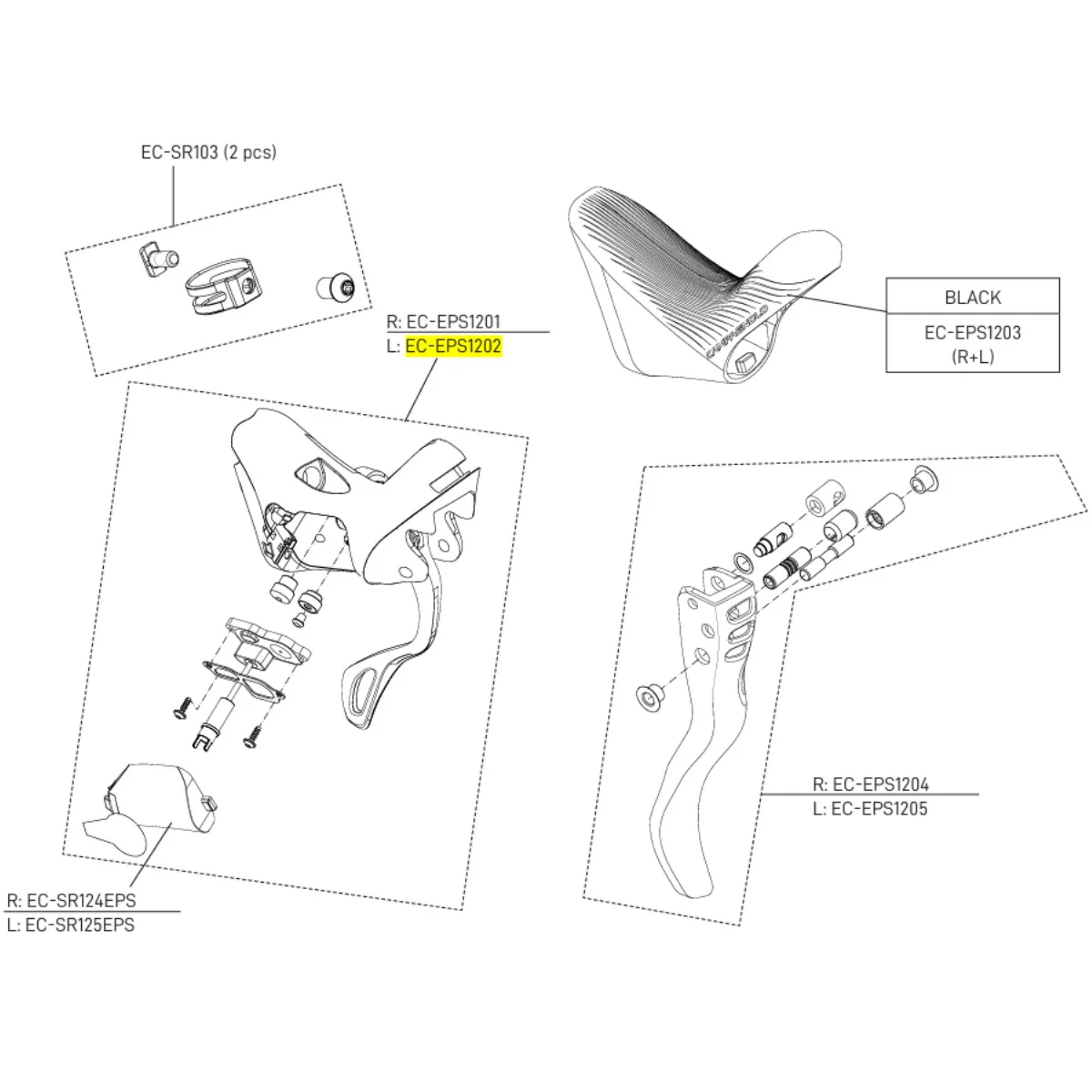 Schalthebel links CAMPAGNOLO Hebel ERGOPOWER SUPER RECORD EPS 12V Felgenbremsen - Image 2