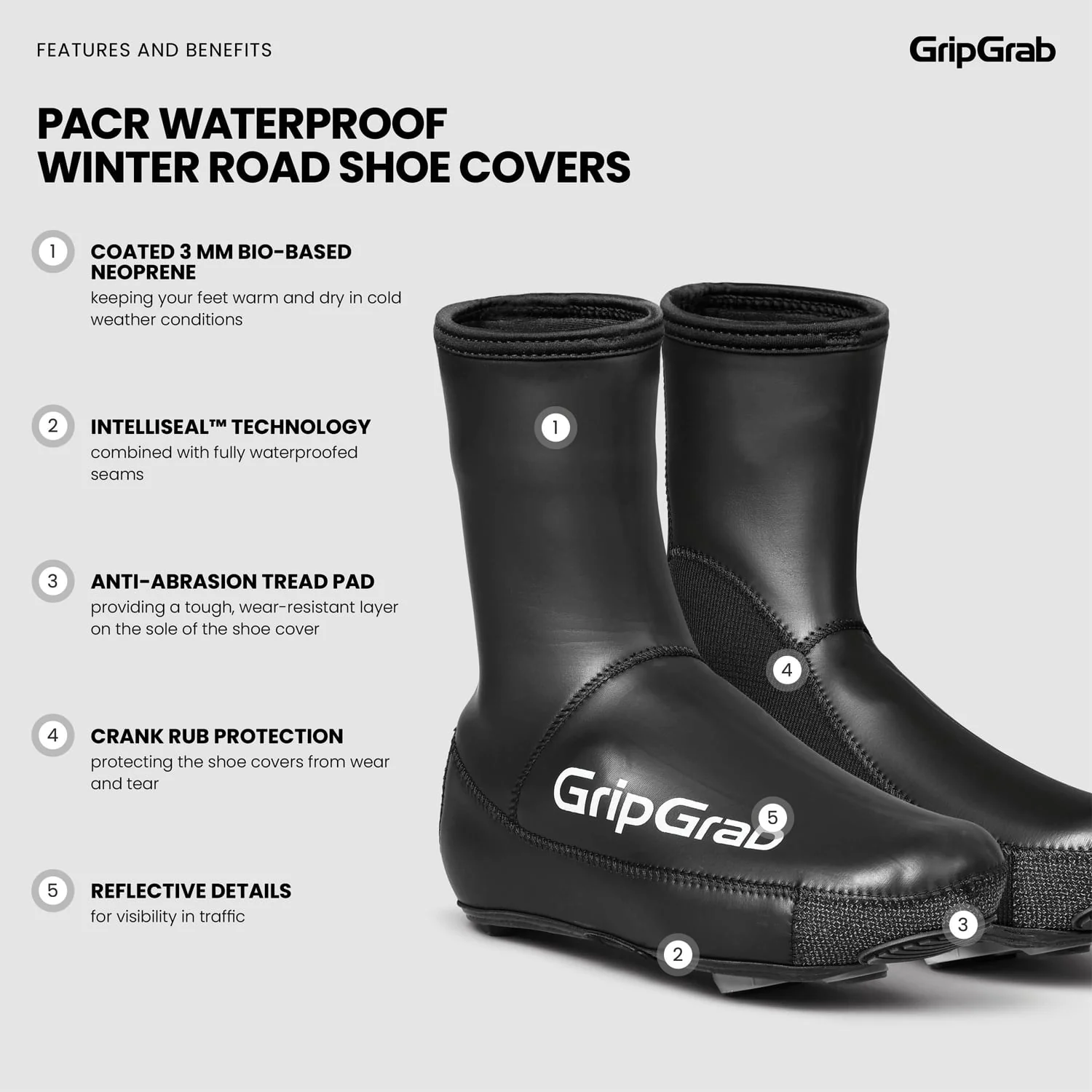 Schuhüberzieher GRIPGRAB PACR WATERPROOF ROAD Schwarz - Image 2