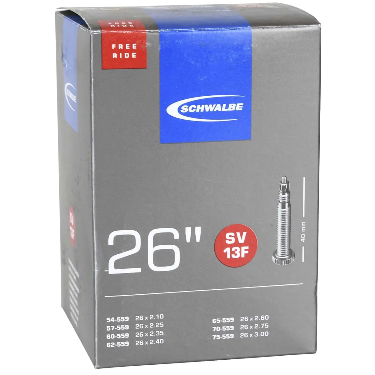 SCHWALBE EXTRA LIGHT SV 13F FREERIDE Schlauch 26x2.10/3.00 Butyl Presta 40 mm