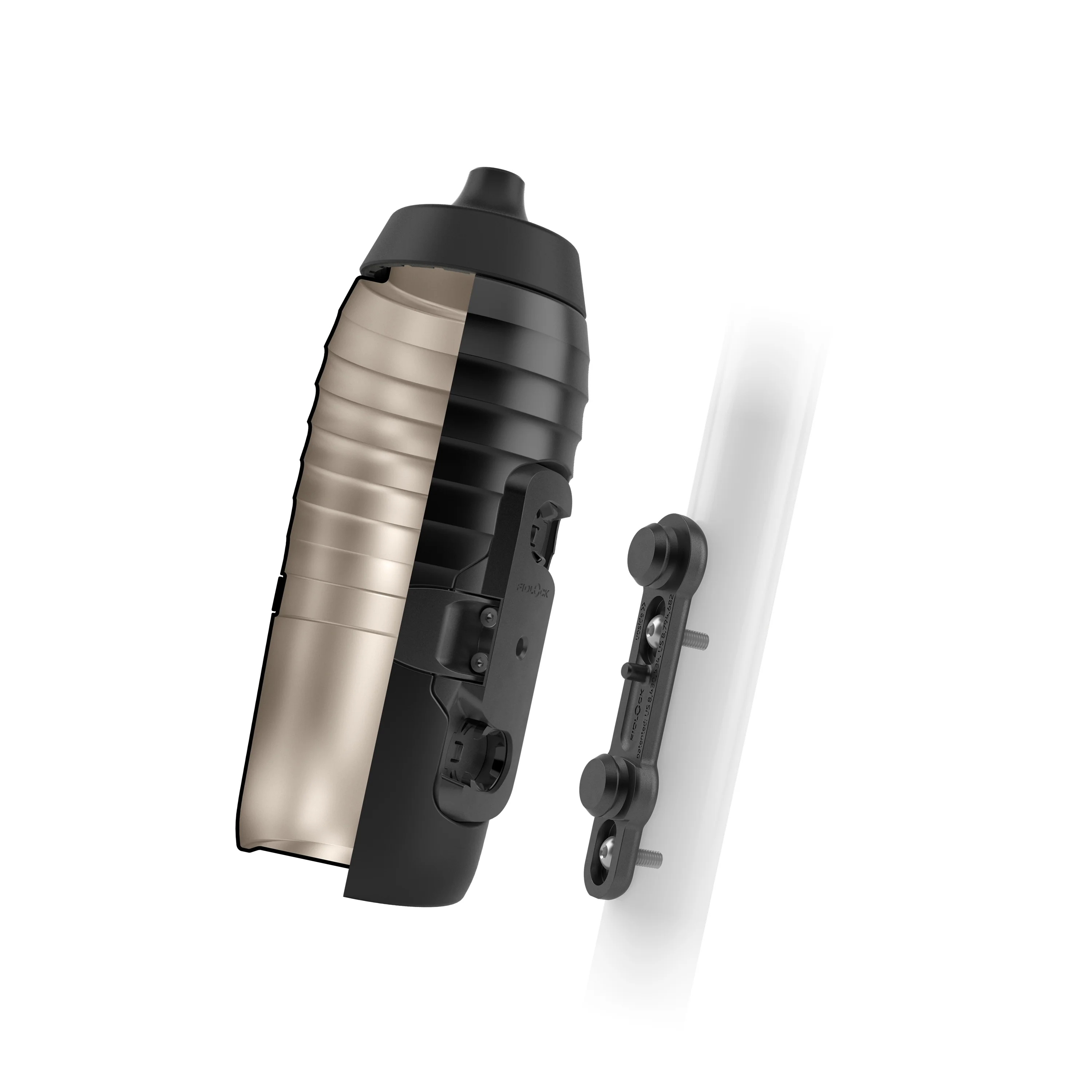 Set Trinkflasche und Flaschenhalter FIDLOCK TWIST X KEEGO Magnetisches System 600 ml Schwarz - Image 4