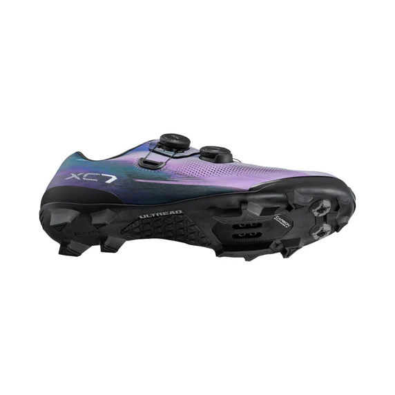 SHIMANO XC703 Butterfly MTB-Schuhe Silber/Violett - Image 3