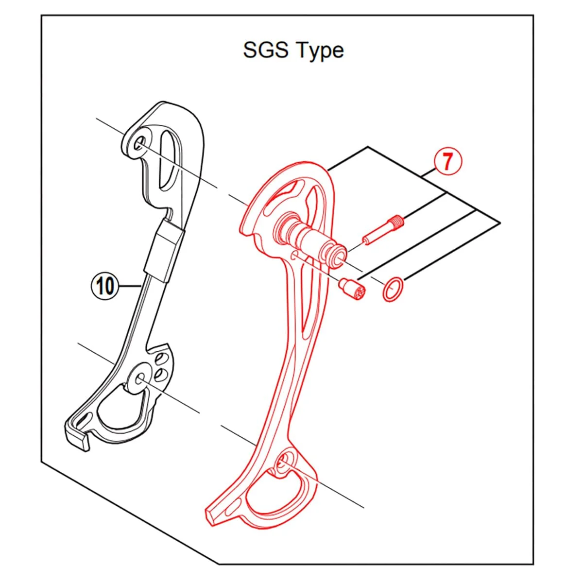 SHIMANO XT RD-M772 SGS Externes langes Schaltauge für den Hinterbau