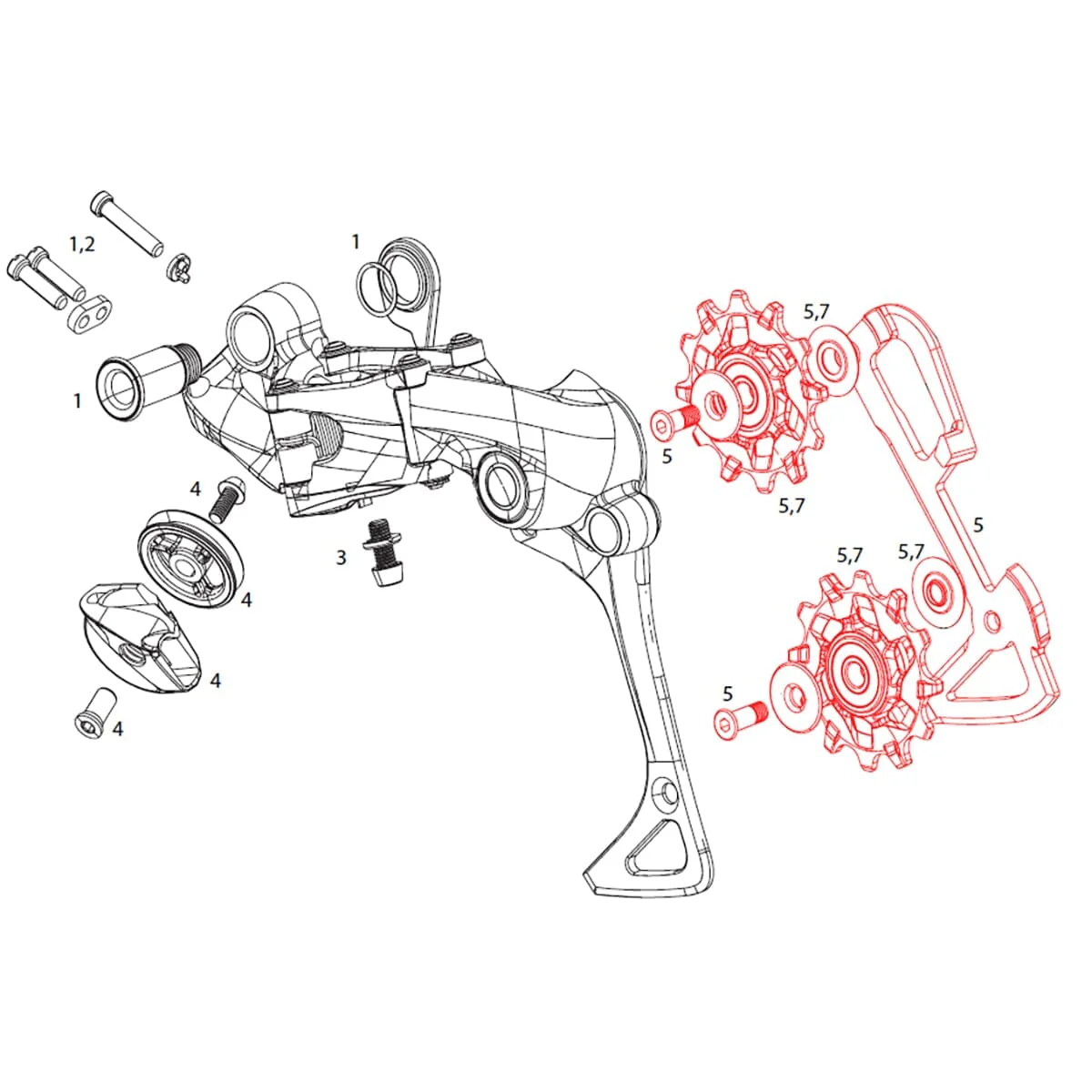 Innerer Gabelkopf + Rollen 8V SRAM EX1 - Image 2