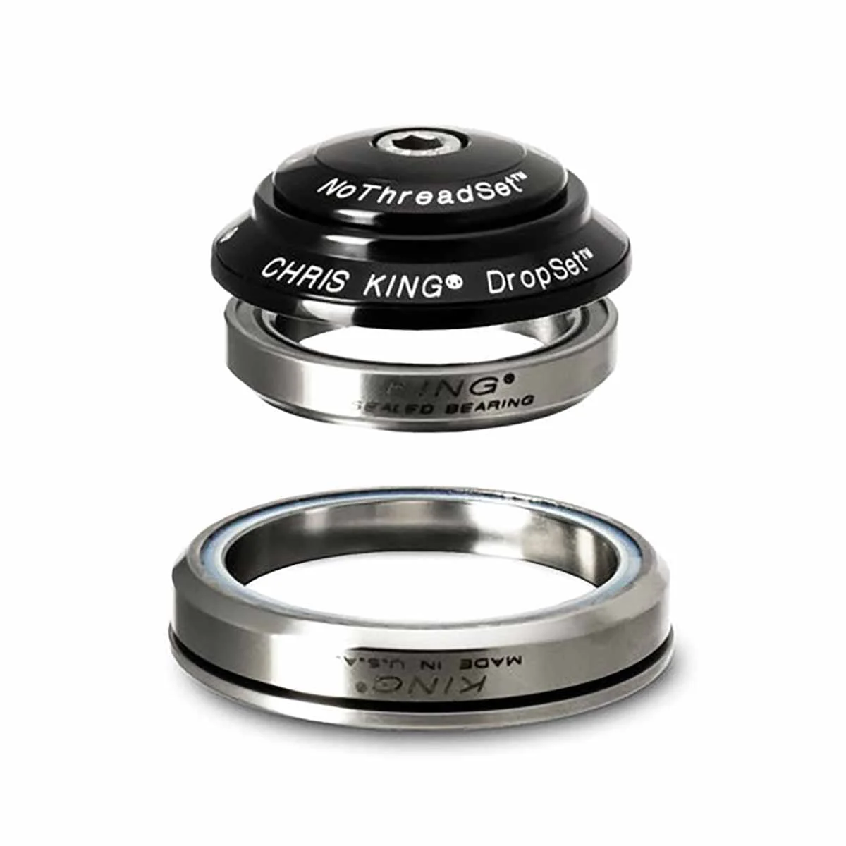 Steuersatz CHRIS KING DROPSET 2 1"1/8-1.5" IS42/IS52 45° Keramik Schwarz