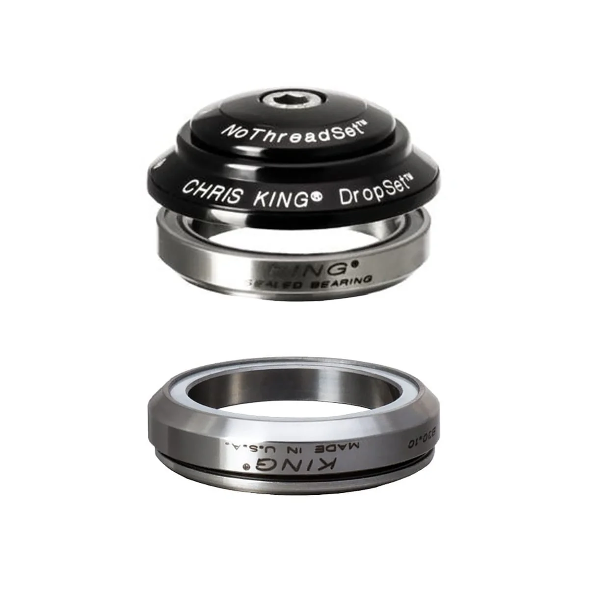 Steuersatz CHRIS KING DROPSET 4 1"1/8 IS42 45° Grau