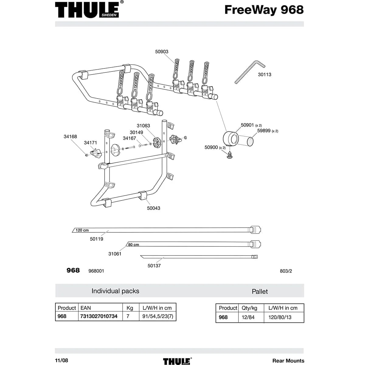 THULE Rahmenbefestigungsgummi für Fahrradträger XPRESS FREEWAY CLIPON 31020 - Image 3