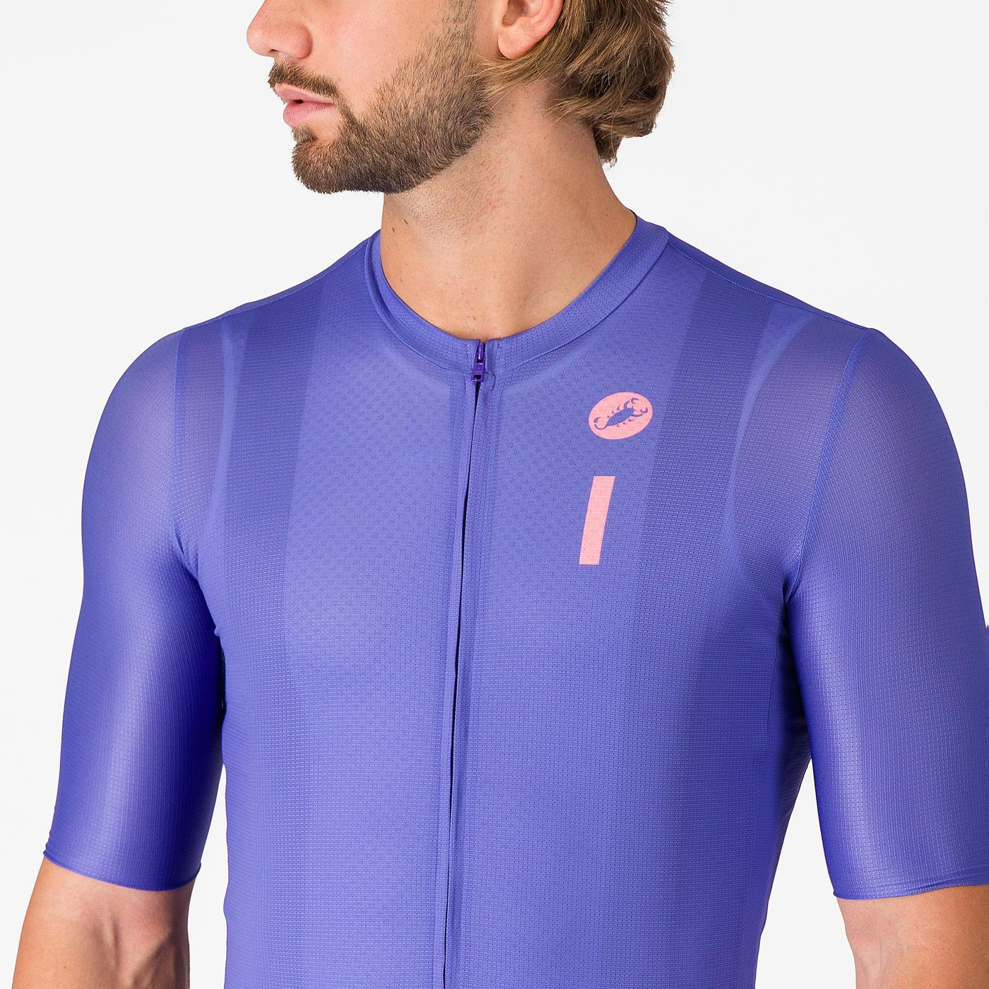 Trikot CASTELLI DRITTONE LOGO Kurzarm Violett - Image 3