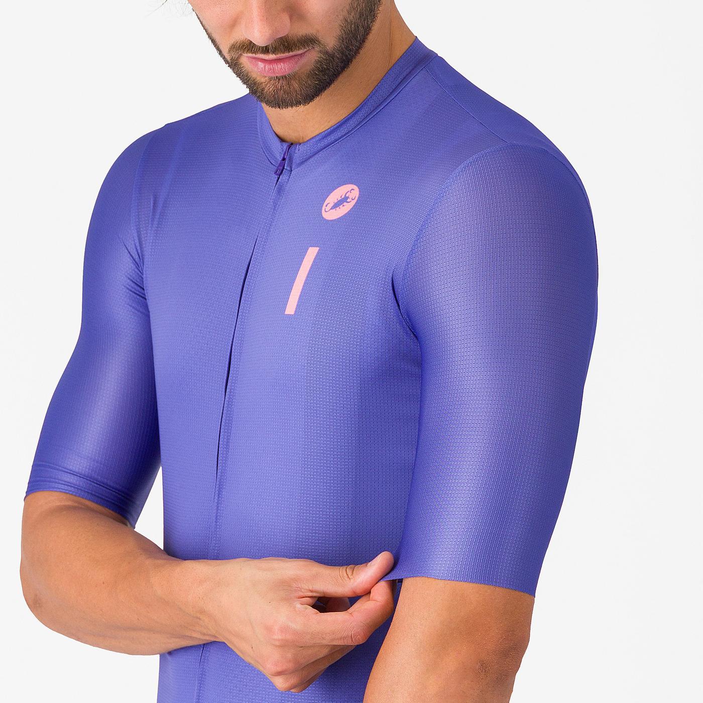 Trikot CASTELLI DRITTONE LOGO Kurzarm Violett - Image 7