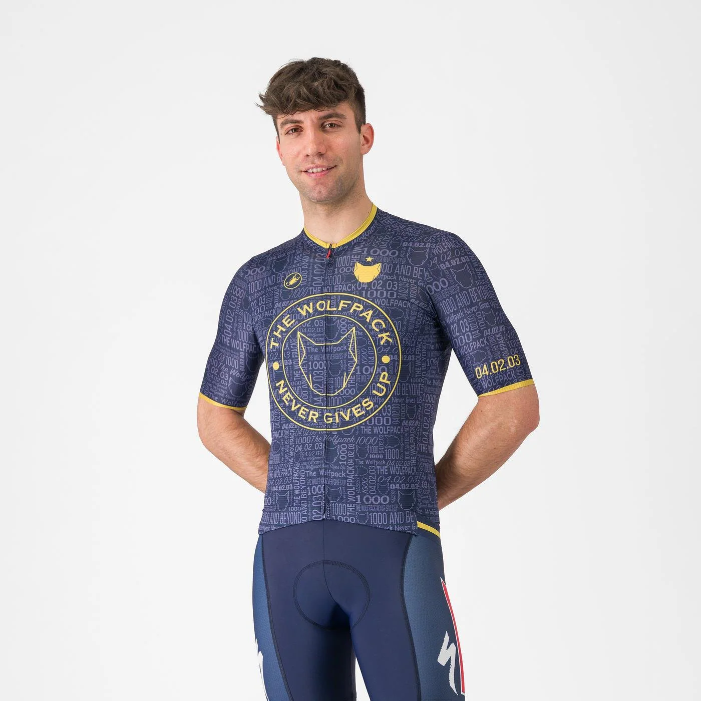 Trikot CASTELLI WOLFPACK 1000 VICTORY Kurzarm Marine
