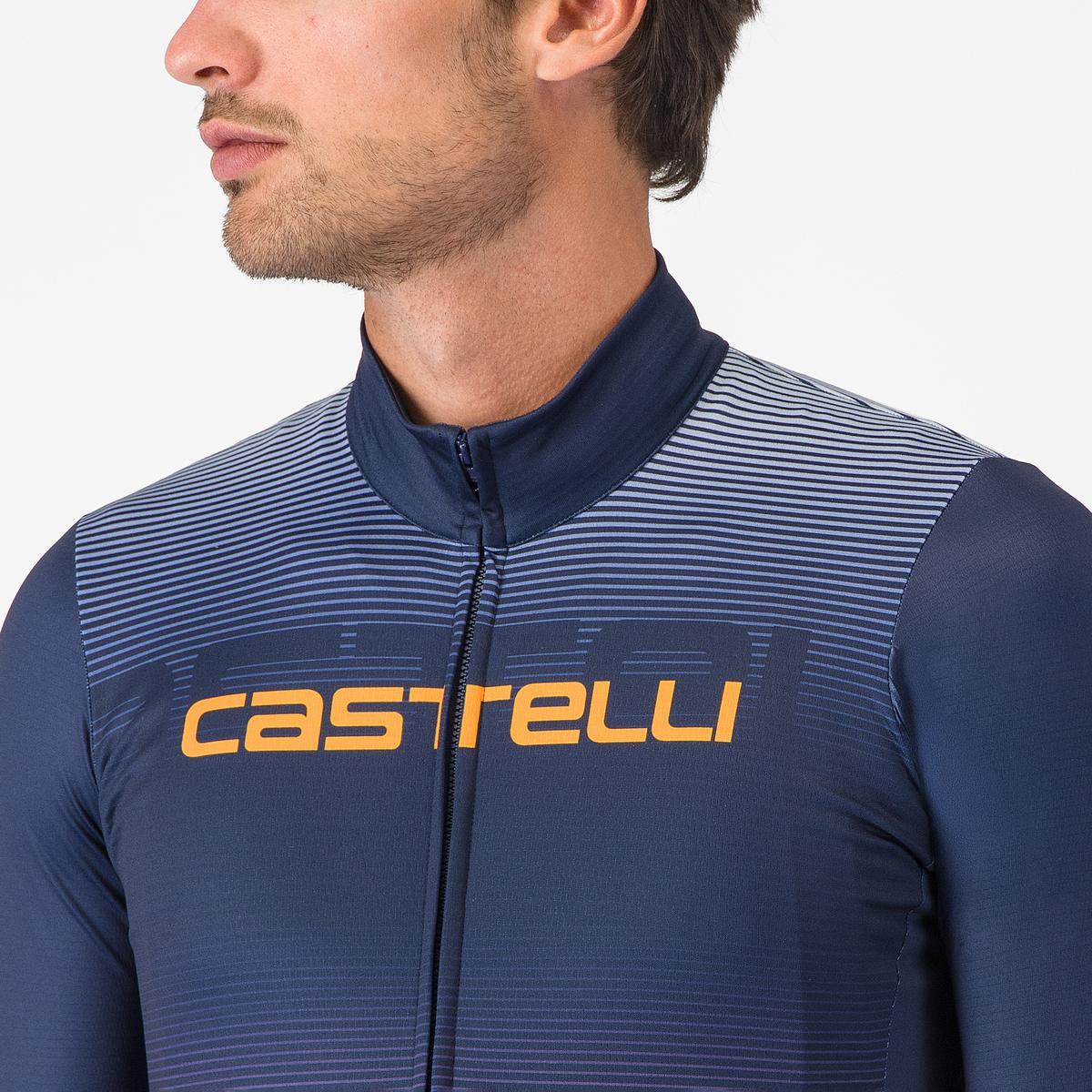 Trikot CASTELLLI APICE THERMAL Langarm Blau/Orange - Image 3
