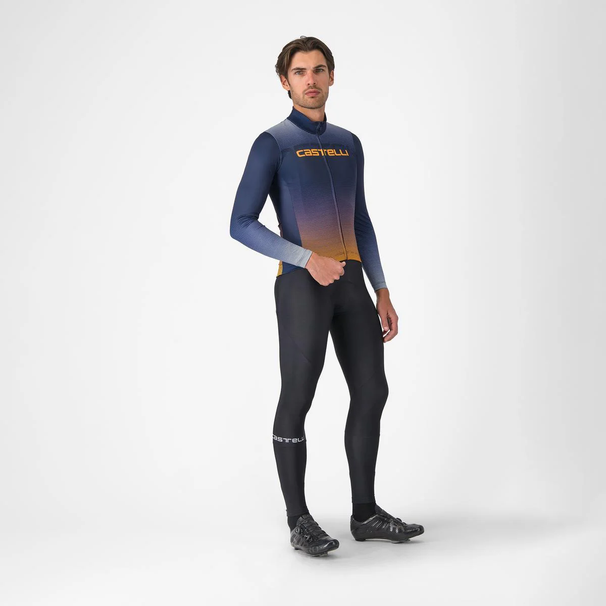 Trikot CASTELLLI APICE THERMAL Langarm Blau/Orange - Image 6