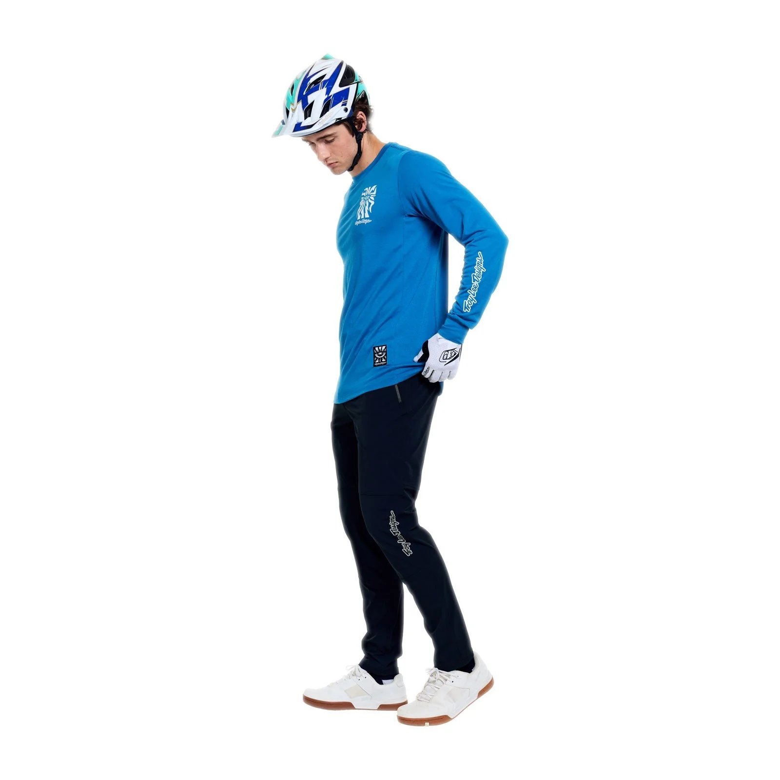 TROY LEE DESIGNS SKYLINE RIDE ONE EYE AERO Langarm Trikot Blau - Image 4