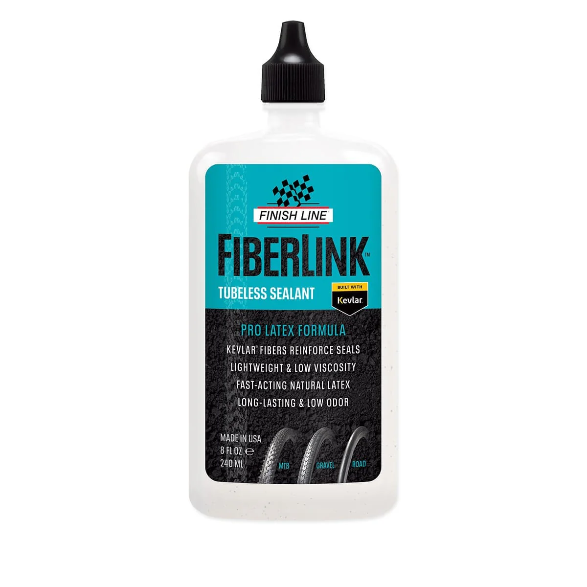 Tubeless-Präventivflüssigkeit FINISH LINE FIBERLINK PRO LATEX (240 ml)