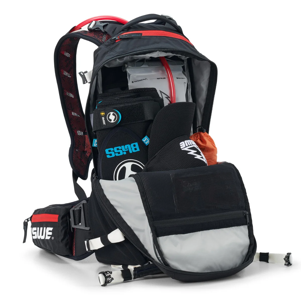 USWE FLOW 16 L Rucksack mit integriertem Rückenteil Schwarz/Rot - Image 8