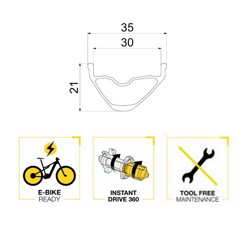 Paar MAVIC E-CROSSRIDE 1 29" 30mm 15x110mm/12x148mm Boost-Laufräder - Image 2