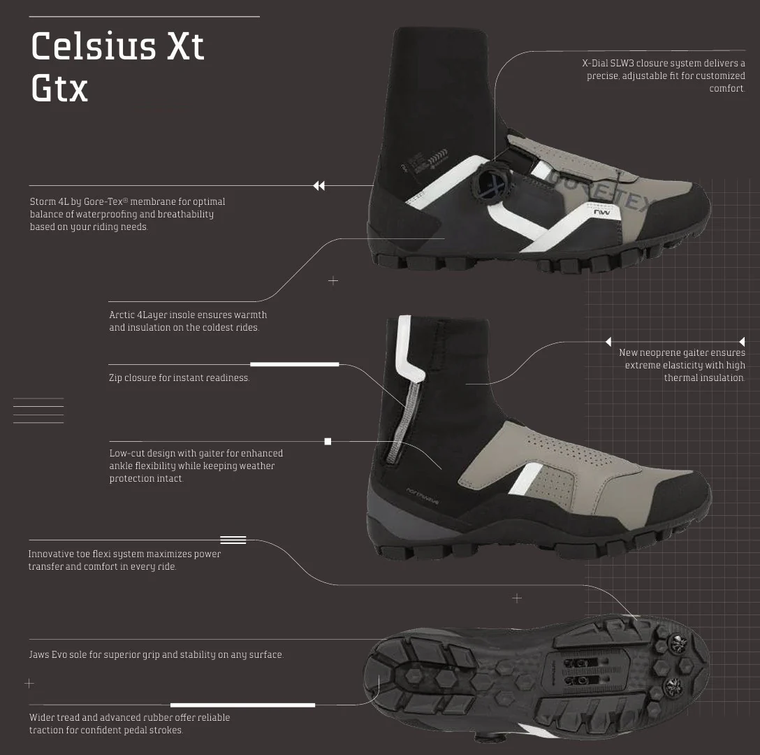 Winter MTB-Schuhe NORTHWAVE CELSIUS XT GTX Schwarz/Grau - Image 4