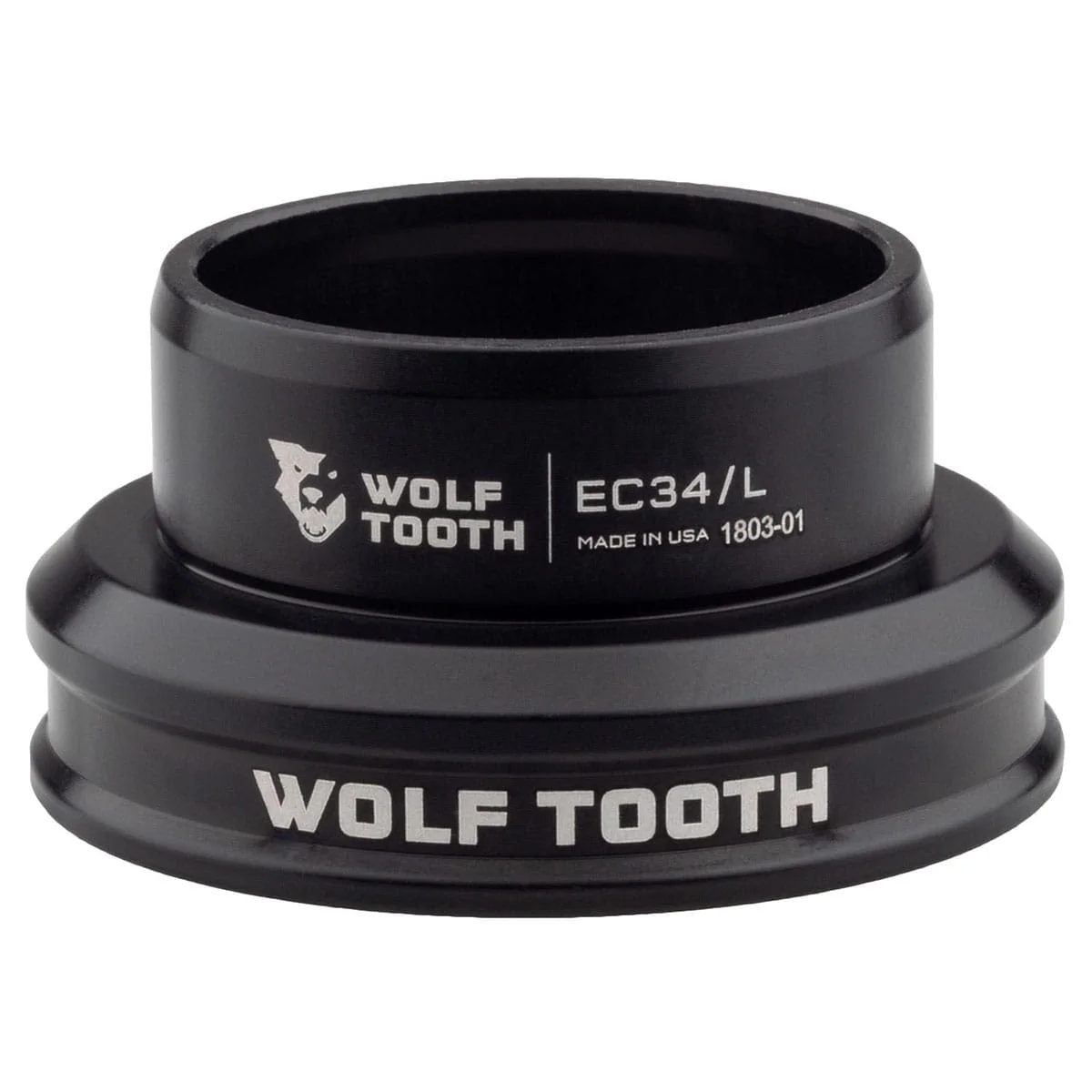 WOLF TOOTH PREMIUM 1"1/8 EC34 Schwarz, Niedriges Becken für Externen Steuersatz