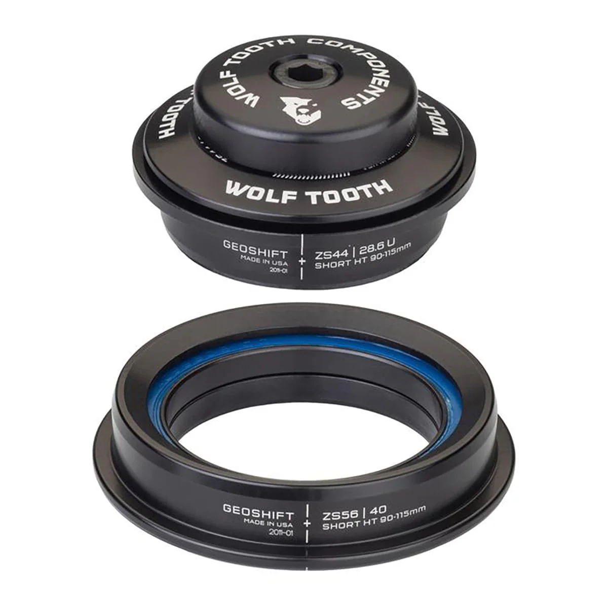 WOLF TOOTH PREMIUM Angleset 1° Kurz ZS44/ZS56 Schwarz
