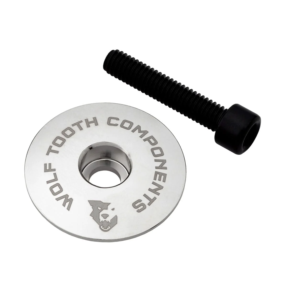 WOLF TOOTH Ultralight Vorbaukappe mit Schraube 1"1/8 Silber
