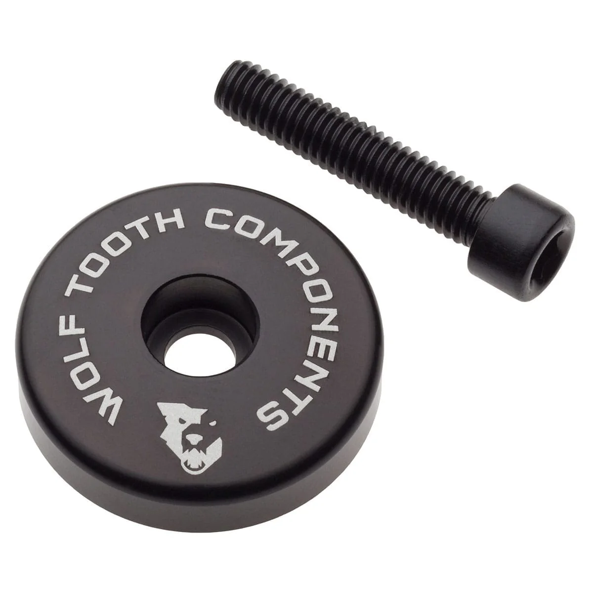 WOLF TOOTH Vorbaukappe mit integriertem 5mm Abstandshalter 1"1/8 Schwarz